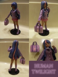 Size: 768x1024 | Tagged: safe, twilight sparkle, human, g4, clothes, customized toy, dark skin, female, humanized, irl, photo, skirt, toy