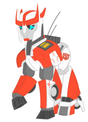 Size: 597x826 | Tagged: safe, artist:la-oscura-principe, pony, robot, robot pony, ponified, ratchet, simple background, solo, transformers, transformers prime, transparent background