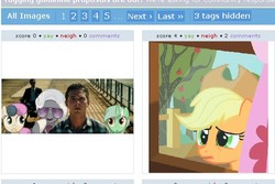 Size: 521x348 | Tagged: safe, applejack, bon bon, lyra heartstrings, sweetie drops, earth pony, human, pony, derpibooru, g4, micheal bay transformers, shia labeouf