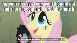 Size: 640x360 | Tagged: safe, fluttershy, g4, image macro, meta, reaction image, text