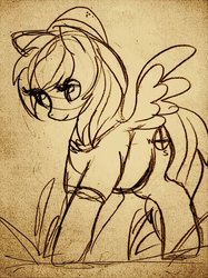 Size: 800x1067 | Tagged: safe, artist:hp-hf, daring do, pony, g4, female, pregnant, solo, traditional art