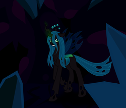 Size: 1591x1362 | Tagged: safe, artist:mewglethewolf, queen chrysalis, changeling, changeling queen, g4, crown, female, jewelry, regalia, transparent wings, wings