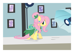 Size: 7368x5296 | Tagged: safe, artist:mihaaaa, fluttershy, pegasus, pony, g4, green isn't your color, absurd resolution, alternate hairstyle, clothes, dress, female, model, solo, vector