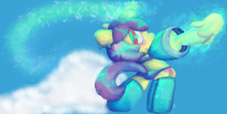 Size: 1555x786 | Tagged: safe, artist:empa, artist:ycr, artist:yellowcoatrobot, mega man (series), ponified