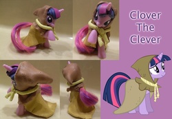 Size: 1102x763 | Tagged: safe, clover the clever, twilight sparkle, pony, g4, customized toy, irl, photo, sculpture, toy