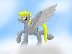 Size: 1600x1200 | Tagged: safe, artist:flashiest lightning, oc, oc only, pegasus, pony, cloud, cloudy, style emulation