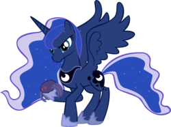 Size: 3907x2905 | Tagged: safe, artist:spinnyhat, princess luna, alicorn, pony, spider, g4, luna eclipsed, ethereal mane, female, high res, mare, simple background, solo, spread wings, starry mane, transparent background, vector, wings