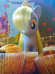 Size: 699x932 | Tagged: safe, artist:kiddysa-bunnpire, derpy hooves, pegasus, pony, g4, doll, female, food, irl, mare, muffin, photo, toy