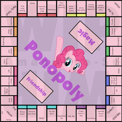 Size: 1200x1200 | Tagged: safe, artist:amandkyo-su, pinkie pie, g4, board game, monopoly, parody, wip