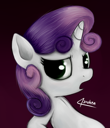 Size: 568x657 | Tagged: safe, artist:43roken, sweetie belle, pony, unicorn, g4, female, open mouth, solo