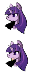 Size: 263x600 | Tagged: safe, artist:mangneto, twilight sparkle, pony, g4, female, piercing, pixel-crisp art, profile, solo, tongue out, tongue piercing