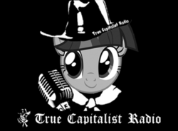 Size: 402x298 | Tagged: safe, twilight sparkle, g4, black and white, grayscale, the man they call ghost, true capitalist radio