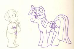 Size: 1553x1027 | Tagged: safe, artist:laffatgravity, twilight sparkle, g4, crossover, harold (character), harold and the purple crayon