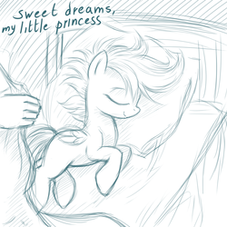 Size: 1000x1000 | Tagged: safe, artist:rainbow, scootaloo, human, g4, scootalove, sleeping, tucking in