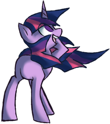 Size: 866x975 | Tagged: safe, artist:ghost, twilight sparkle, pony, g4, female, happy, simple background, smiling, solo, white background, windswept mane