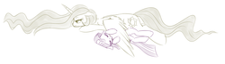 Size: 1446x414 | Tagged: safe, artist:jessy, princess celestia, twilight sparkle, g4, sketch, sleeping