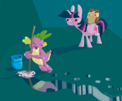 Size: 1280x1059 | Tagged: safe, artist:cutebrows, owlowiscious, spike, twilight sparkle, g4
