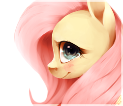 Size: 1388x1200 | Tagged: safe, artist:imalou, fluttershy, pony, g4, bust, crying, female, looking at you, portrait, profile, solo