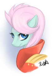 Size: 473x655 | Tagged: safe, artist:viperviolist, soigne folio, earth pony, pony, g4, bust, female, mare, simple background, solo