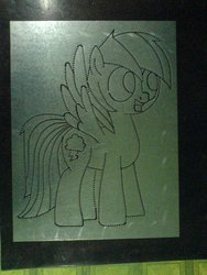 Size: 1224x1632 | Tagged: safe, artist:chake, artist:fimflamfilosophy, rainbow dash, g4, steel, turret punch press