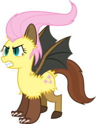 Size: 3881x5000 | Tagged: safe, artist:ambassad0r, part of a set, fluttershy, chimera, draconequus, series:magic is powerful, g4, bat wings, draconequified, female, flutterequus, simple background, solo, species swap, transformed, transparent background