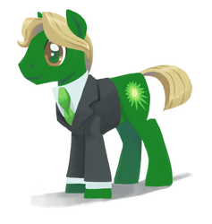 Size: 800x844 | Tagged: safe, artist:needsmoarg4, emerald ray, earth pony, pony, g4, british petroleum, clothes, male, necktie, simple background, solo, stallion, suit, white background