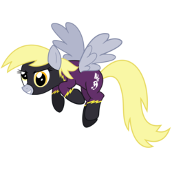 Size: 1600x1600 | Tagged: safe, artist:raylionheart, derpy hooves, pegasus, pony, g4, clothes, costume, female, flying, mare, shadowbolts, shadowbolts costume, simple background, solo, transparent background, vector