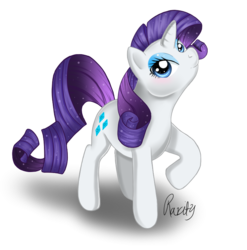 Size: 758x766 | Tagged: safe, artist:5catsonebowl, rarity, pony, unicorn, g4, female, mare, raised hoof, simple background, smiling, solo, transparent background