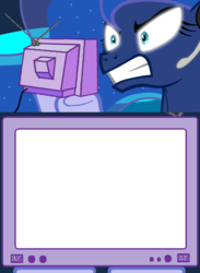 Size: 563x769 | Tagged: safe, princess luna, pony, gamer luna, g4, angry, exploitable meme, meme, rage, template, tv meme