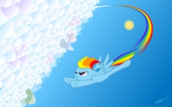 Size: 1920x1200 | Tagged: safe, artist:hyhlion, rainbow dash, g4, cloud, cloudy, sky, wallpaper