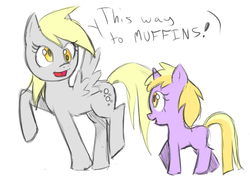 Size: 830x593 | Tagged: safe, artist:khiroptera, derpy hooves, dinky hooves, pegasus, pony, g4, female, mare