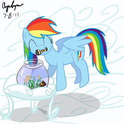 Size: 1200x1200 | Tagged: safe, artist:argembarger, rainbow dash, fish, g4