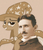 Size: 576x677 | Tagged: safe, trixie, human, pony, unicorn, g4, female, irl, irl human, mare, nikola tesla, photo, sepia