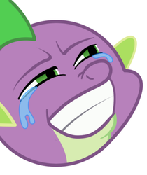 Size: 428x510 | Tagged: safe, spike, g4, big grin, crying, never ever, reaction image, simple background, vector, white background