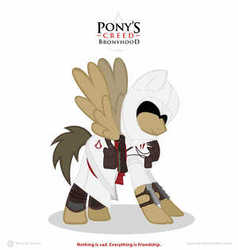 Size: 300x315 | Tagged: safe, artist:anowia, pegasus, pony, assassin's creed, ponified