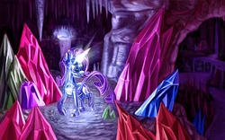 Size: 1920x1200 | Tagged: safe, artist:tsitra360, rarity, pony, g4, cave, gem, solo