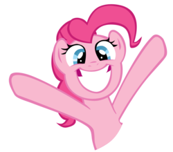 Size: 800x704 | Tagged: safe, artist:haloreplicas, pinkie pie, g4, hug, irrational exuberance, simple background, smiling, sweet dreams fuel, transparent background, vector