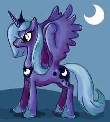 Size: 449x500 | Tagged: safe, artist:evol-ua, princess luna, alicorn, pony, g4, female, mare, moon, s1 luna, solo