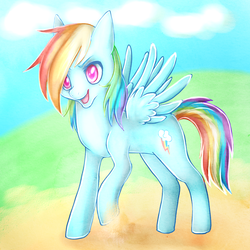 Size: 1000x1000 | Tagged: safe, artist:smoshen, rainbow dash, pony, g4, female, solo