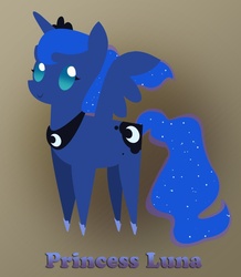 Size: 918x1054 | Tagged: safe, artist:ryuukiba, princess luna, pony, g4, female, pointy ponies, solo