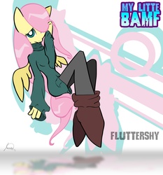 Size: 3168x3392 | Tagged: safe, artist:ryuukiba, fluttershy, anthro, g4, female, high res, solo
