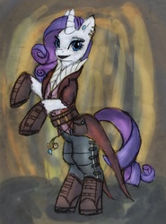 Size: 1929x2607 | Tagged: safe, artist:bkatt500, rarity, pony, g4, boots, clothes, dress, female, frock coat, solo, steampunk, victorian