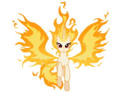 Size: 1550x1350 | Tagged: safe, artist:mangaka-girl, twilight sparkle, alicorn, pony, g4, female, fiery wings, frown, mane of fire, mare, rapidash twilight, red eyes, simple background, solo, transparent background, twilight sparkle (alicorn)