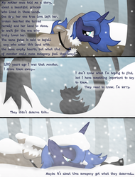 Size: 3000x3946 | Tagged: safe, artist:dazed-and-wandering, princess luna, alicorn, pony, g4, comic, high res, snow, snowfall