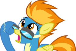 Size: 4447x3004 | Tagged: safe, artist:grinning-alex, spitfire, pegasus, pony, g4, hurricane fluttershy, clothes, female, goggles, mother of celestia, show accurate, simple background, solo, transparent background, uniform, vector, wonderbolts uniform