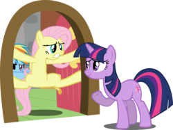 Size: 2812x2108 | Tagged: safe, artist:grinning-alex, fluttershy, rainbow dash, twilight sparkle, dragon quest, g4, my little pony: friendship is magic, high res, simple background, transparent background, vector