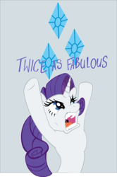 Size: 3977x5988 | Tagged: safe, artist:mohawkrex, rarity, pony, unicorn, g4, cutie mark, fabulous, female, gray background, hooves in air, mare, open mouth, simple background, solo, uvula, vector