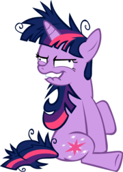 Size: 731x1017 | Tagged: safe, artist:grinning-alex, twilight sparkle, pony, unicorn, g4, female, insanity, lip bite, mare, reaction image, simple background, solo, transparent background, vector