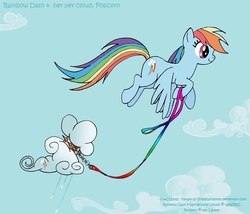 Size: 1200x1027 | Tagged: safe, artist:virgarainboom, rainbow dash, g4, cloud, cloudy, pet