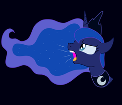 Size: 725x627 | Tagged: safe, artist:mellonshow, princess luna, pony, g4, female, simple background, solo, traditional royal canterlot voice, yelling
